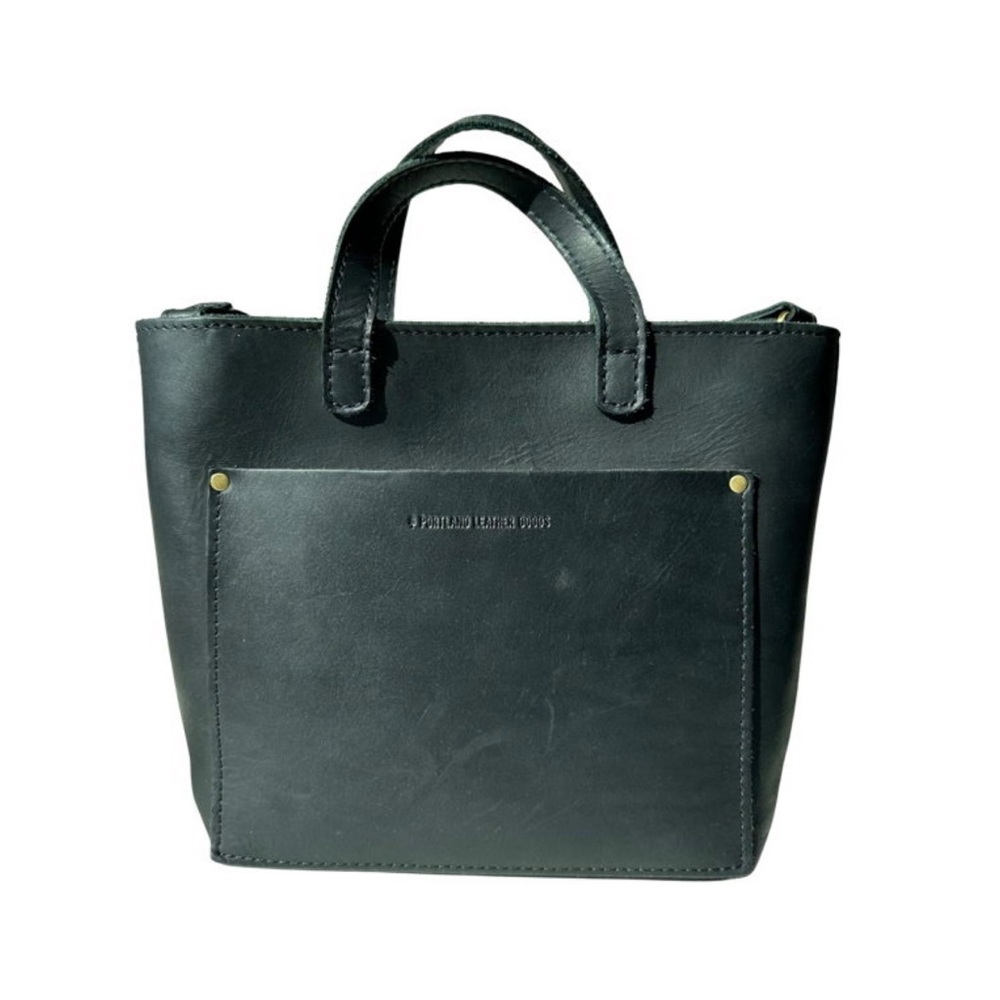 Portland Leather Premium Black Mini Crossbody with Zipper